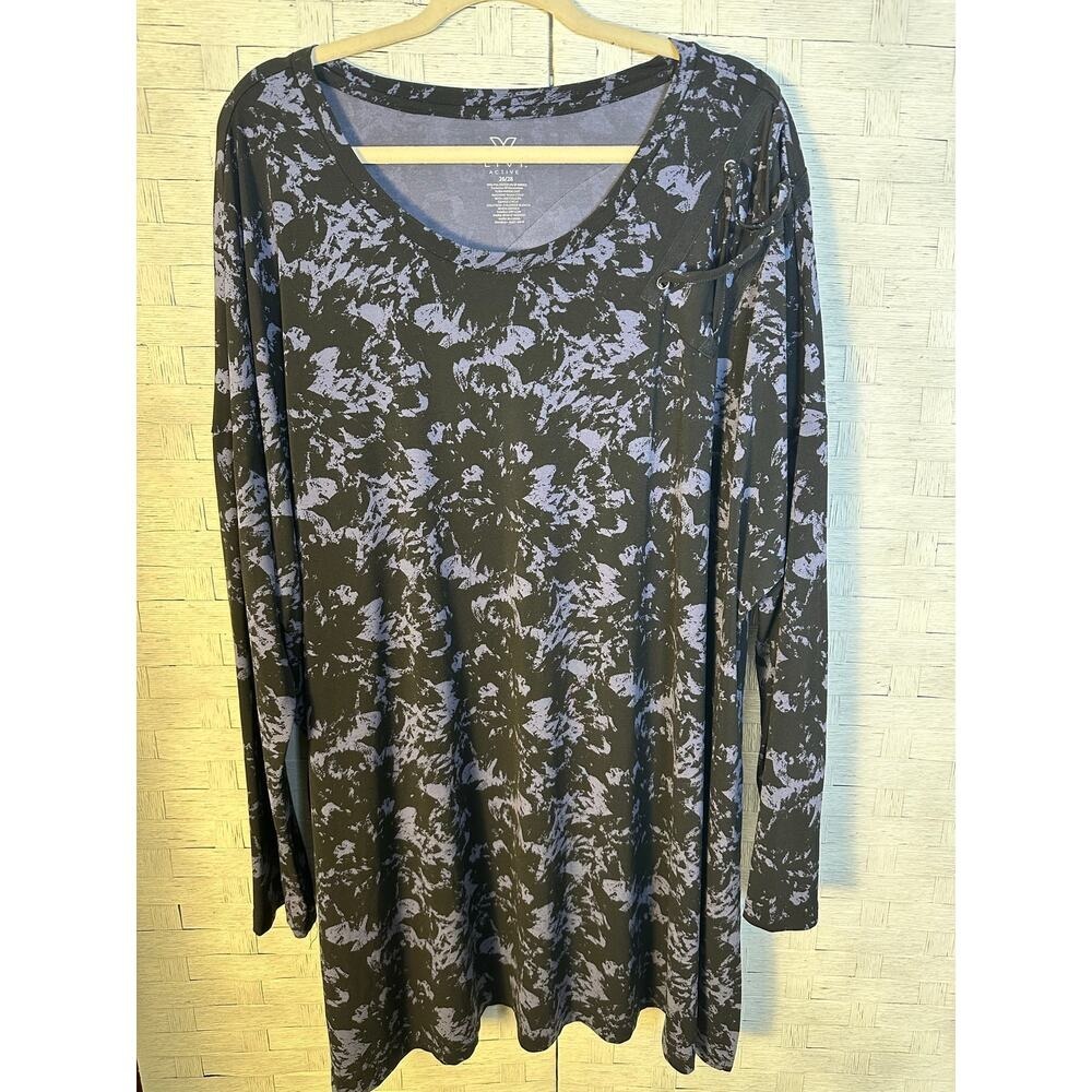 Lane Bryant womens LIVI top modern Gothic whimsy Garth purple‎ black plus size